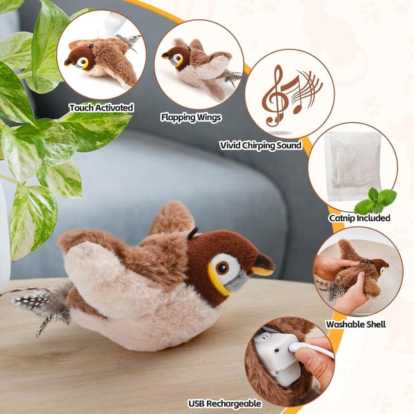 š„Last Day 49% OFF - š¾Chirping Bird Interactive Cat Toys Gift for Your Furry Friend