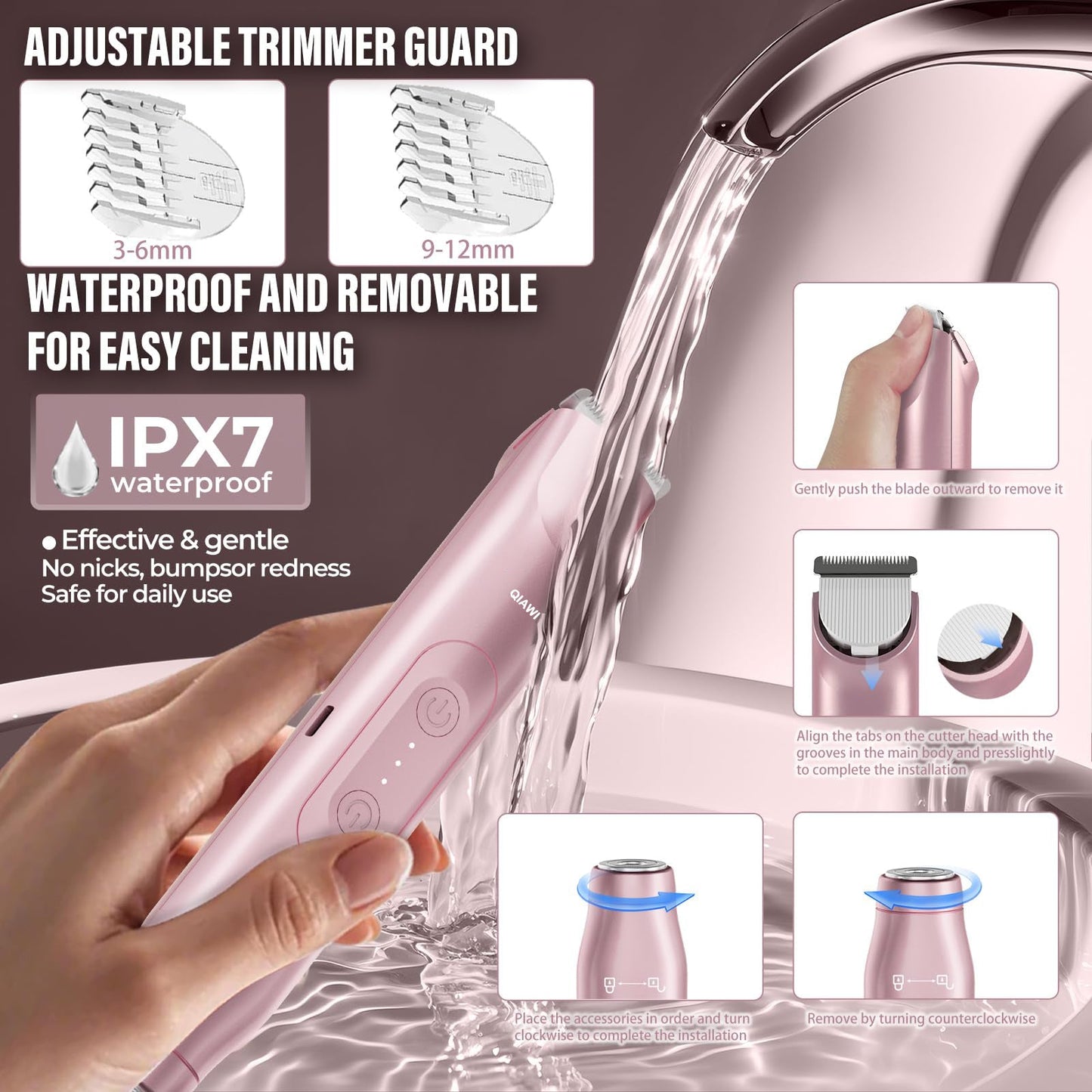 QIAWI 2-in-1 Women’s Electric Shaver – Dual Head Precision Trimmer