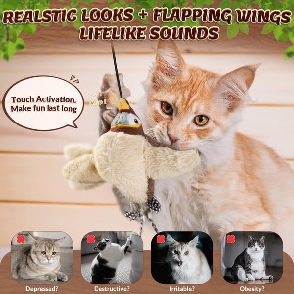 š„Last Day 49% OFF - š¾Chirping Bird Interactive Cat Toys Gift for Your Furry Friend