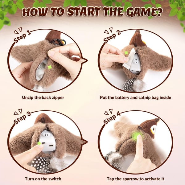 š„Last Day 49% OFF - š¾Chirping Bird Interactive Cat Toys Gift for Your Furry Friend